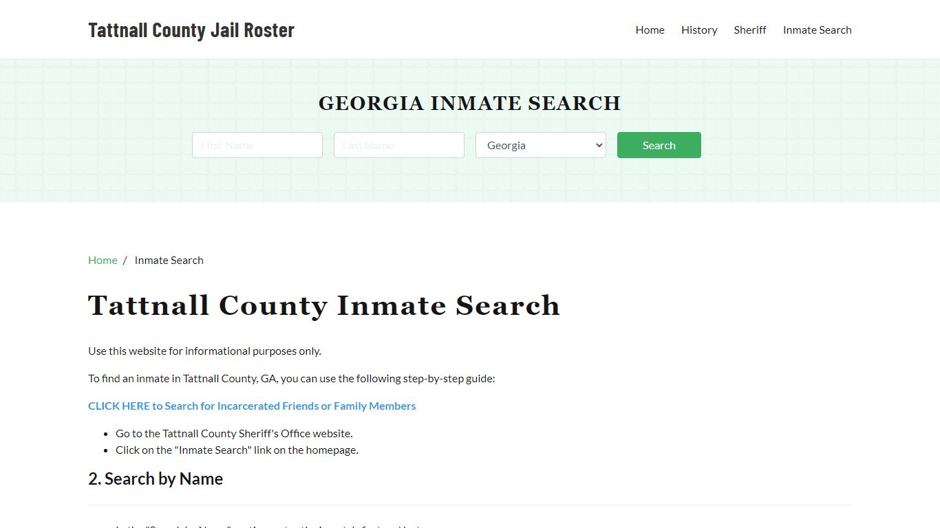 Tattnall County, GA Detainee Lookup