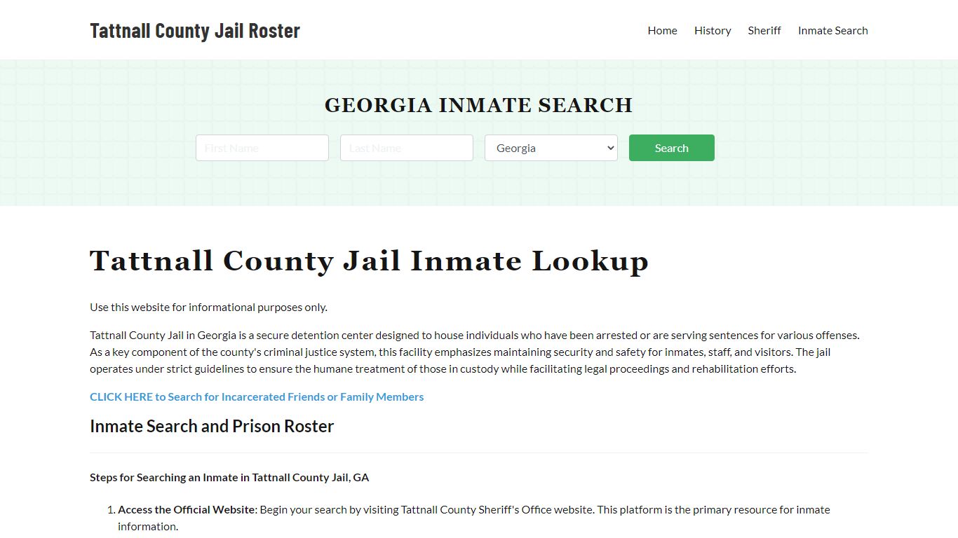 Tattnall County Jail Roster Lookup, GA, Inmate Search