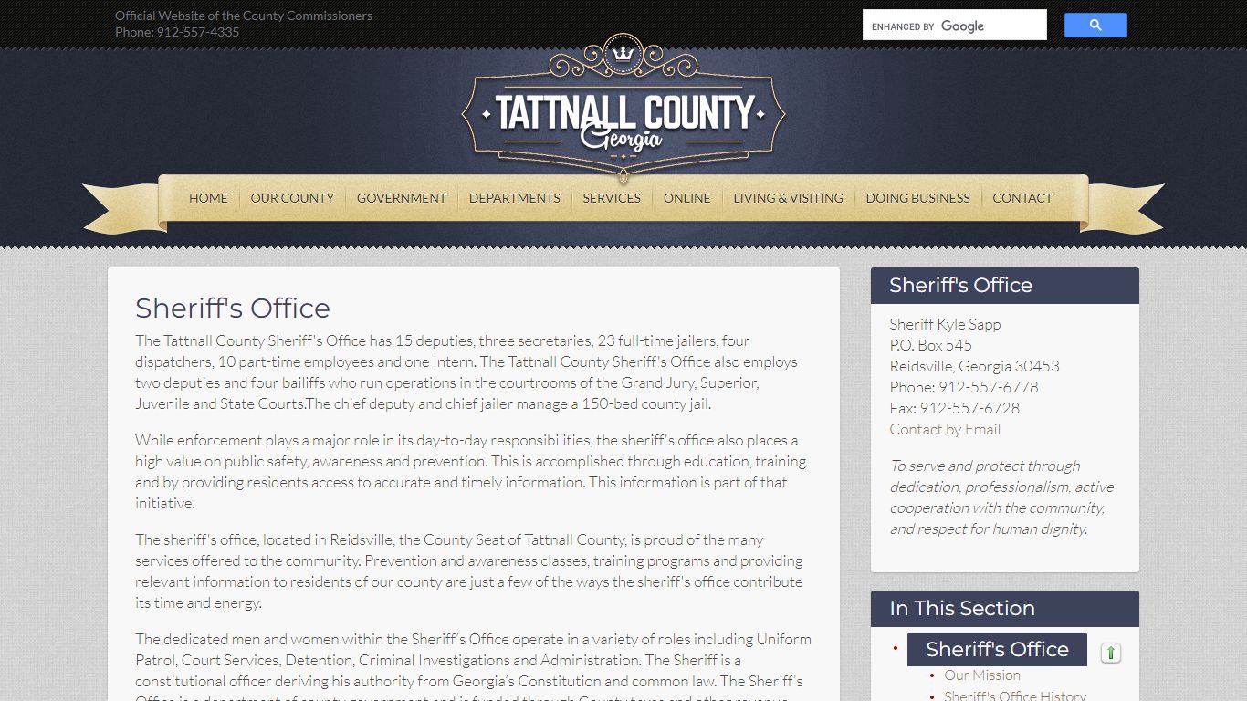 Sheriff's Office - Tattnall County, GA