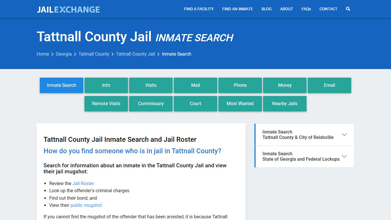Inmate Search: Roster & Mugshots - Tattnall County Jail, GA